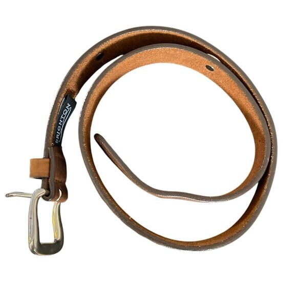 Brighton Buffalo Nickel Brown Leather Southwest Design Western Belt 32" - Picture 3 of 12